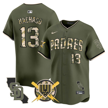 Men's Padres Armed Forces Day Vapor Premier Limited Jersey - All Stitched