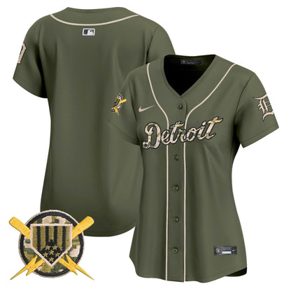 Detroit Tigers Armed Forces Day Vapor Premier Limited Jersey - All Stitched