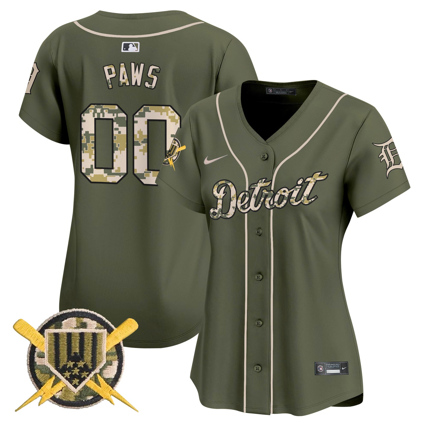 Detroit Tigers Armed Forces Day Vapor Premier Limited Jersey - All Stitched