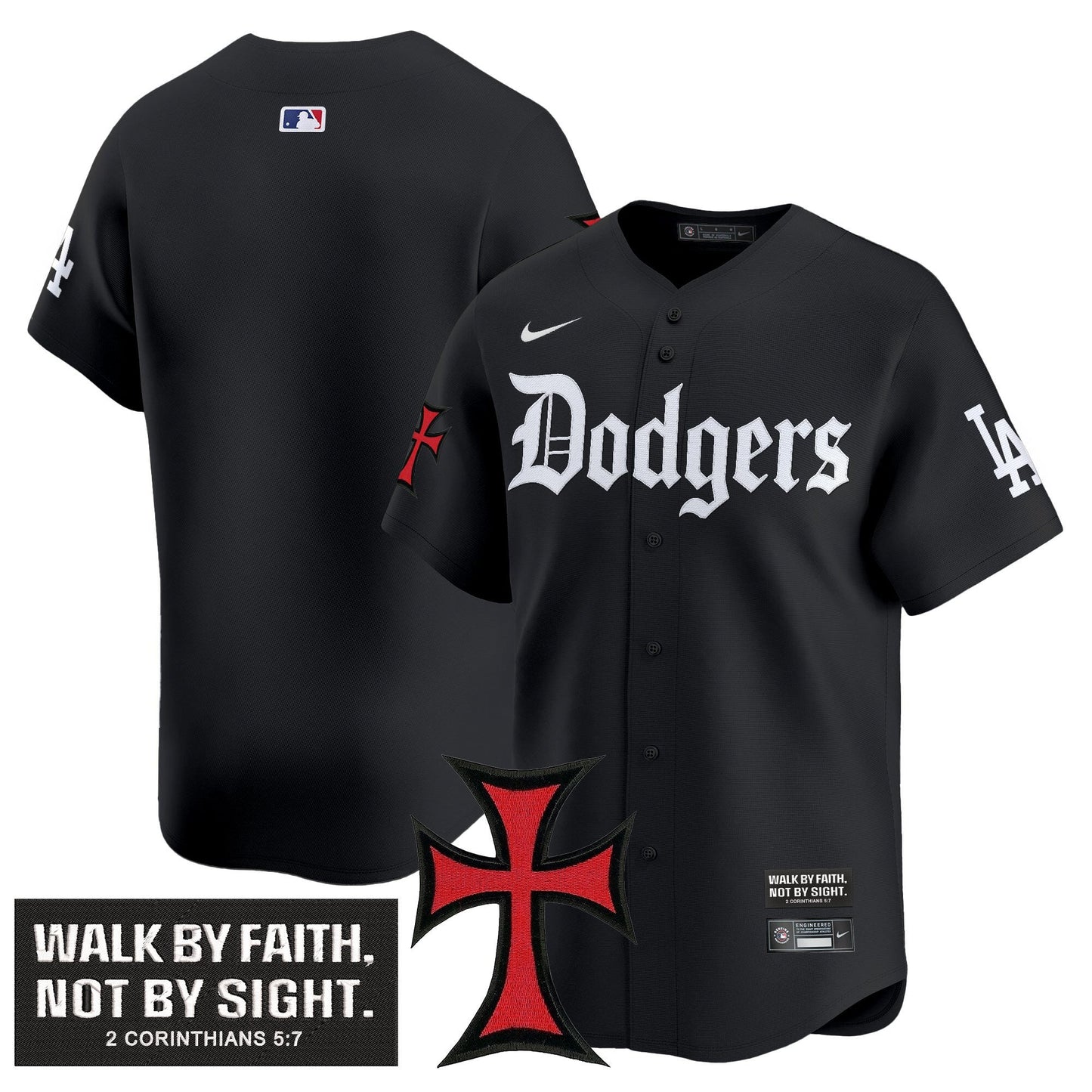 Men's Dodgers 'Faith & Glory Edition' Vapor Premier Limited Jersey - All Stitched