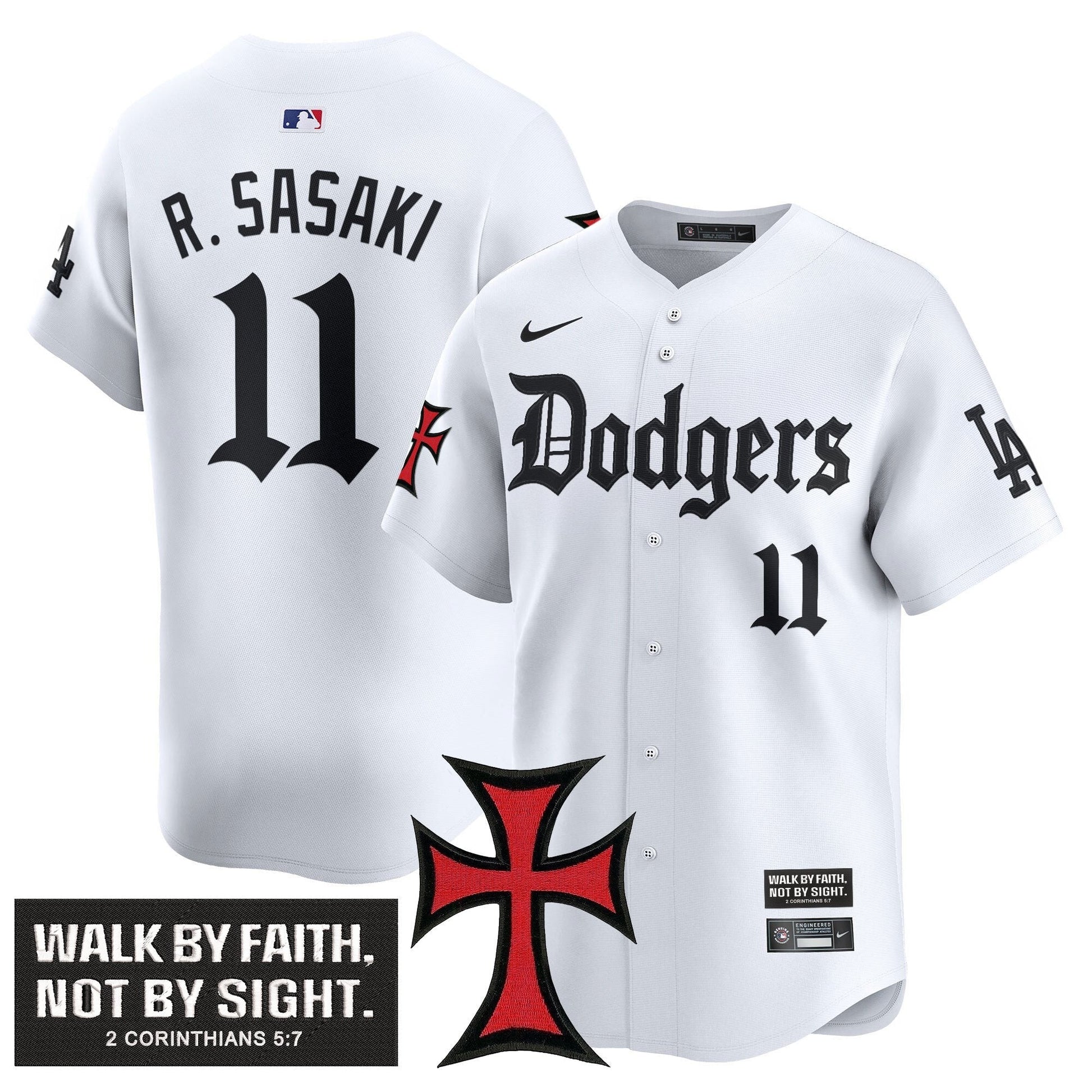 Men's Dodgers 'Faith & Glory Edition' Vapor Premier Limited Jersey - All Stitched