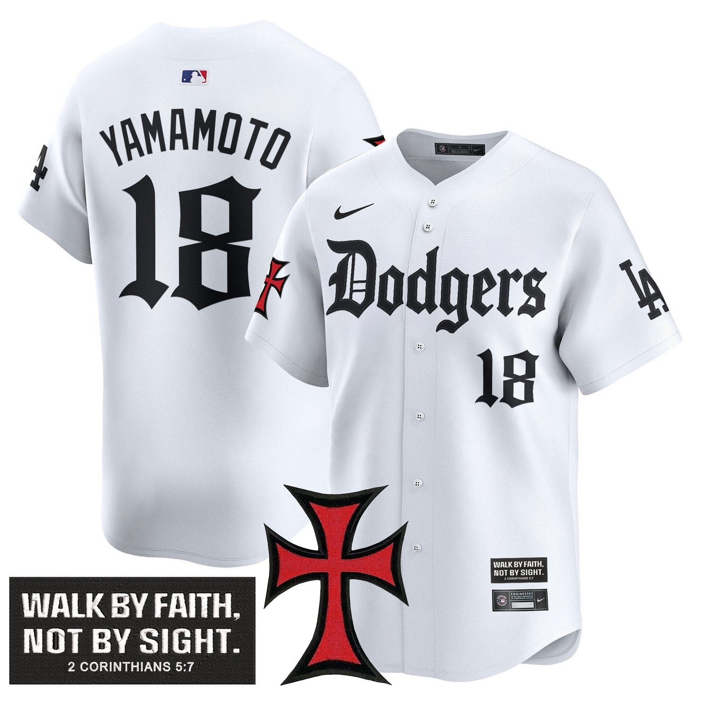 Men's Dodgers 'Faith & Glory Edition' Vapor Premier Limited Jersey - All Stitched