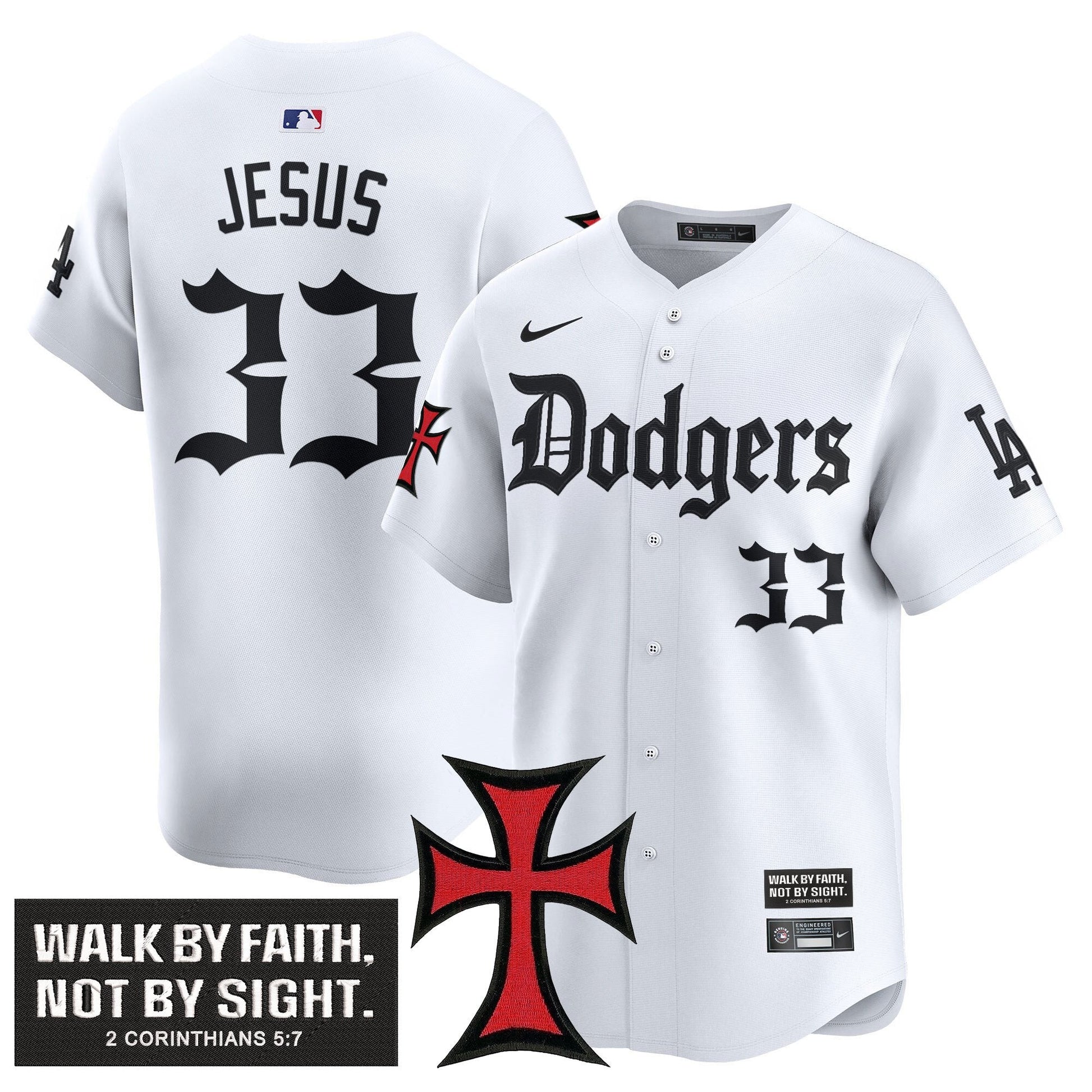 Men's Dodgers 'Faith & Glory Edition' Vapor Premier Limited Jersey - All Stitched
