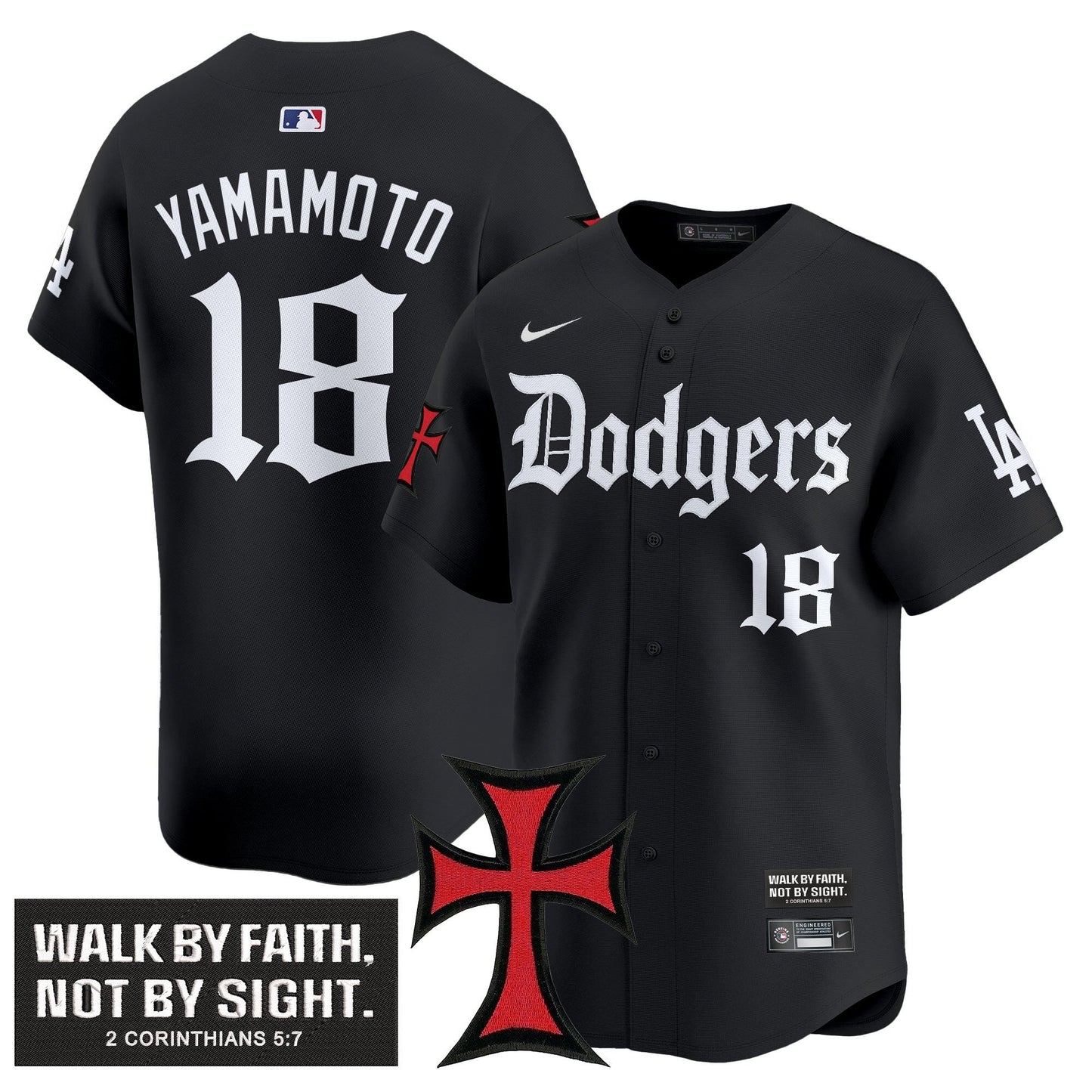 Men's Dodgers 'Faith & Glory Edition' Vapor Premier Limited Jersey - All Stitched