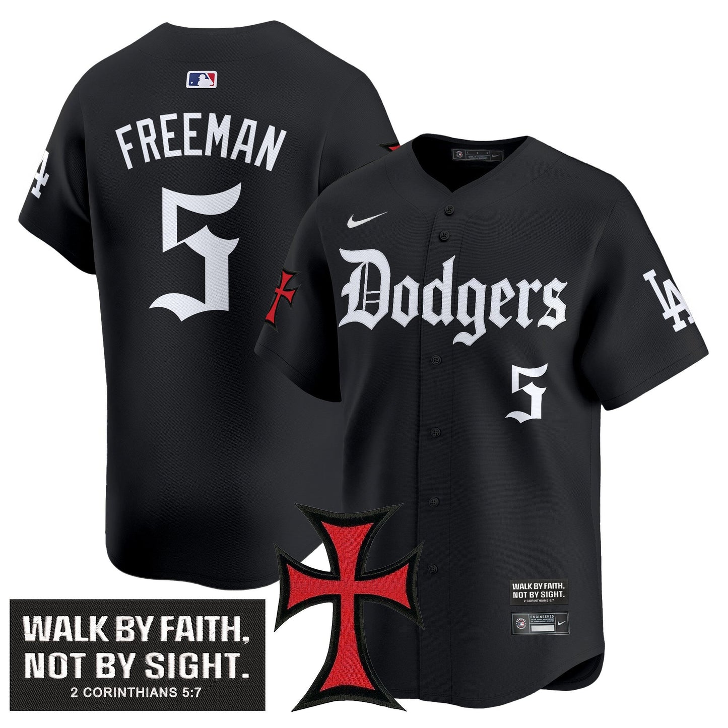 Men's Dodgers 'Faith & Glory Edition' Vapor Premier Limited Jersey - All Stitched