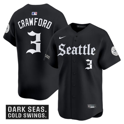 Men's Seattle Mariners 'Deep Sea Gothic Edition' Vapor Premier Limited Jersey - All Stitched