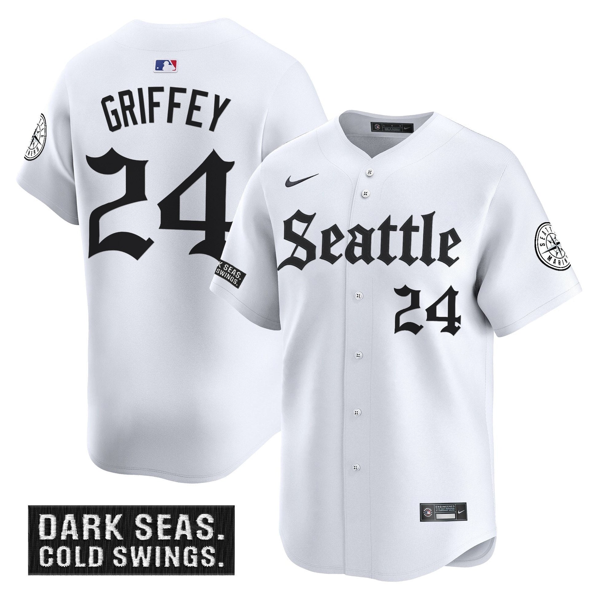 Men's Seattle Mariners 'Deep Sea Gothic Edition' Vapor Premier Limited Jersey - All Stitched