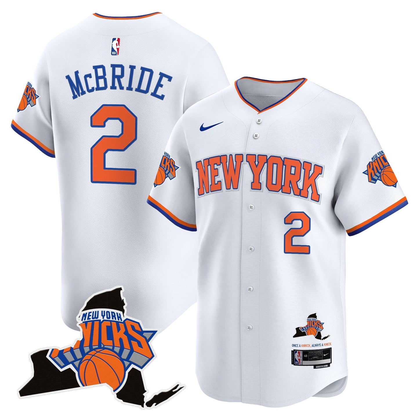 Men's New York Knicks Vapor Baseball Jersey - All Stitched