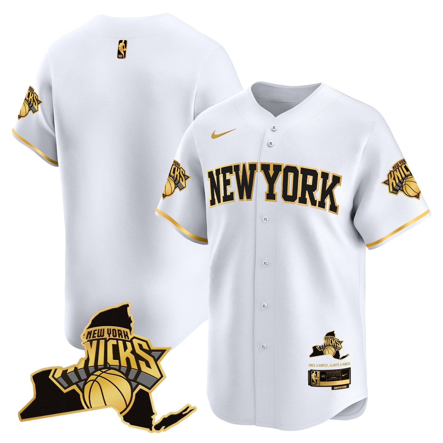 Men's New York Knicks Vapor Baseball Jersey - All Stitched