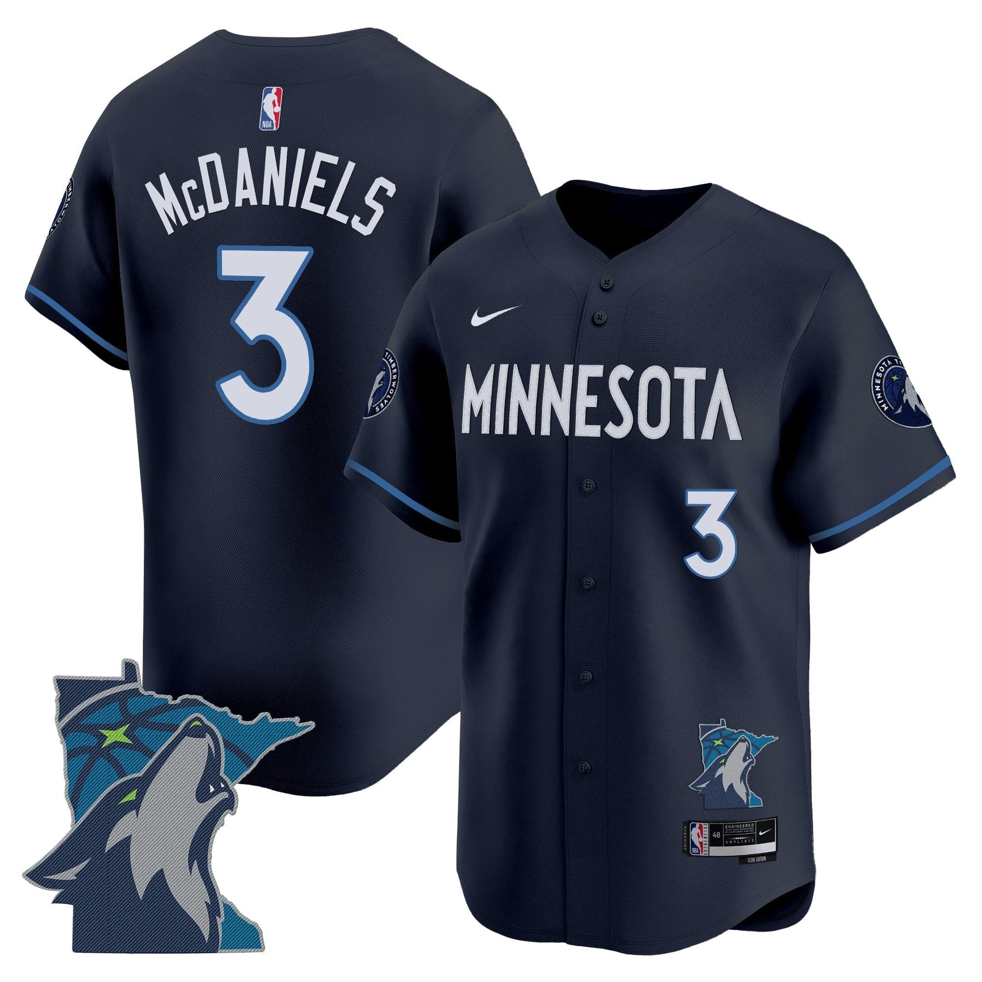 Men's Minnesota Timberwolves 2025 Vapor Baseball Jersey - All Stitched