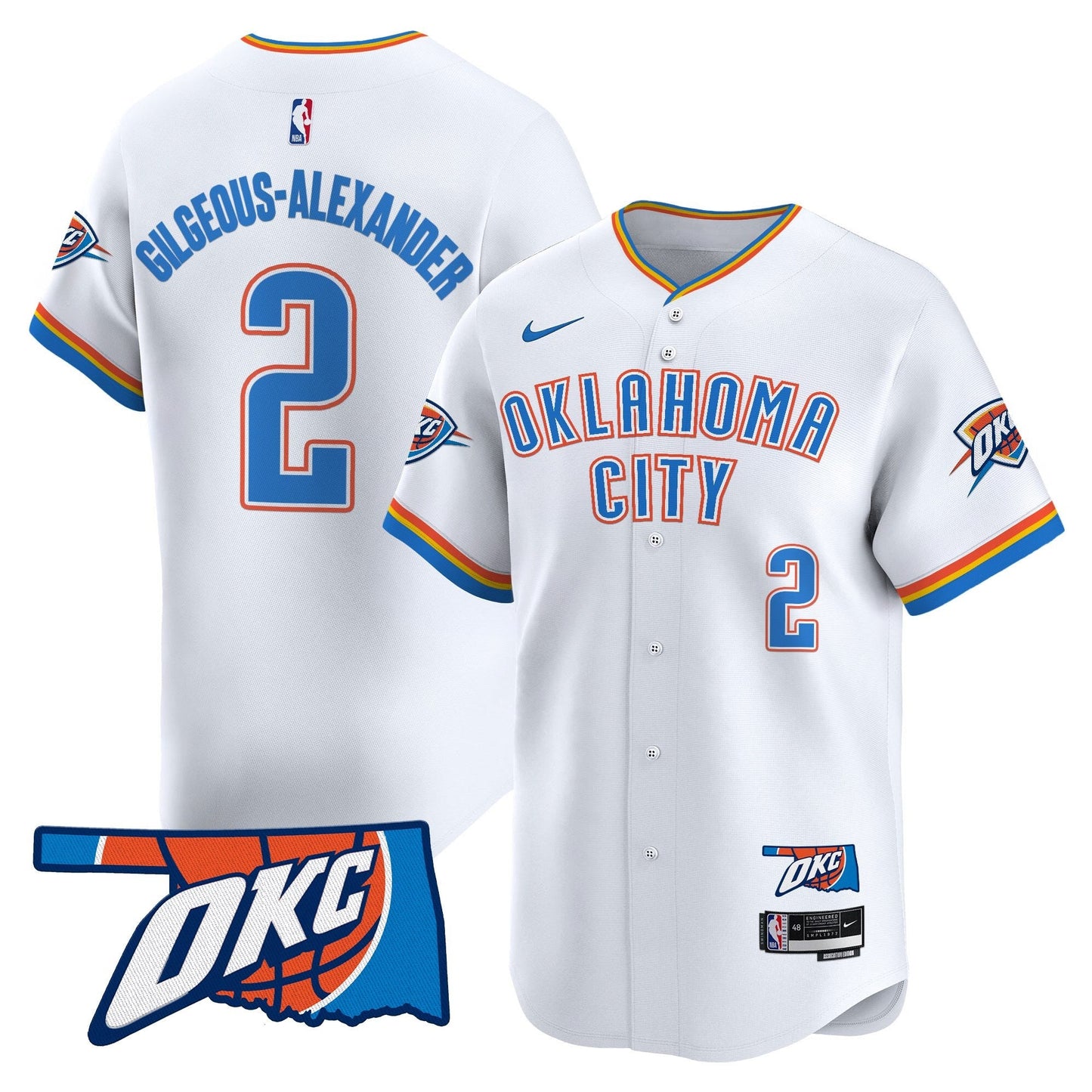 Men's Oklahoma City Thunder Vapor Baseball Jersey - All Stitched