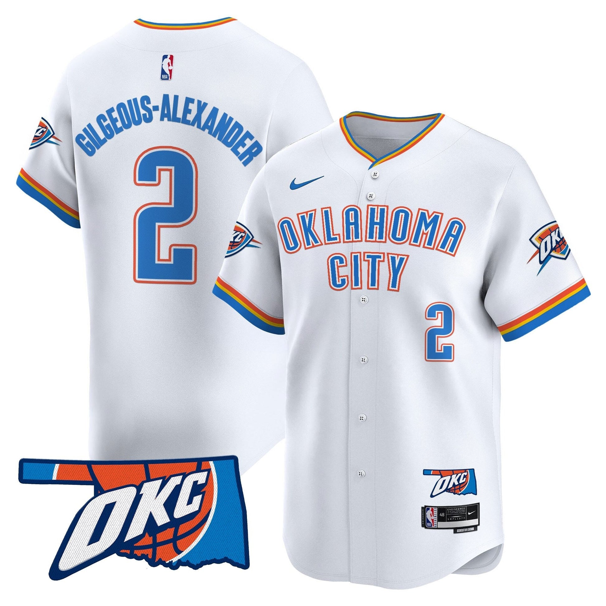 Men's Oklahoma City Thunder Vapor Baseball Jersey - All Stitched
