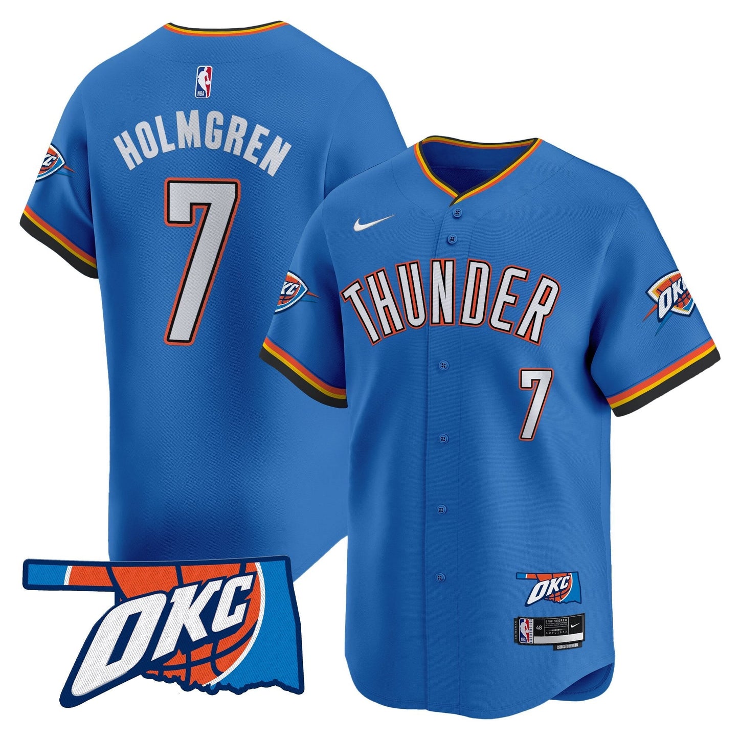 Men's Oklahoma City Thunder Vapor Baseball Jersey - All Stitched