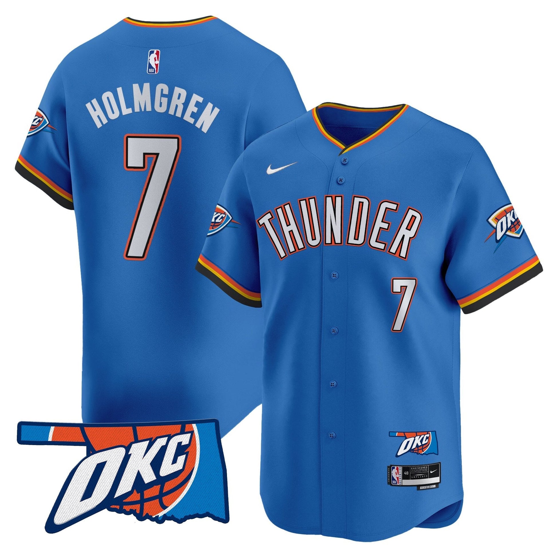 Men's Oklahoma City Thunder Vapor Baseball Jersey - All Stitched