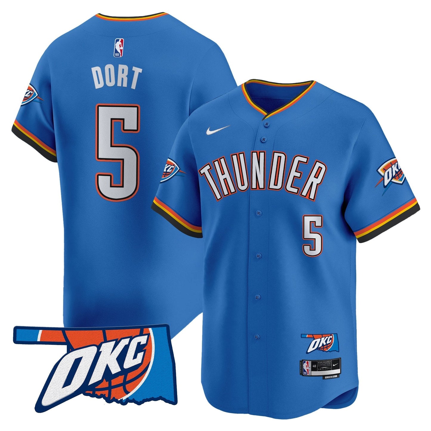 Men's Oklahoma City Thunder Vapor Baseball Jersey - All Stitched