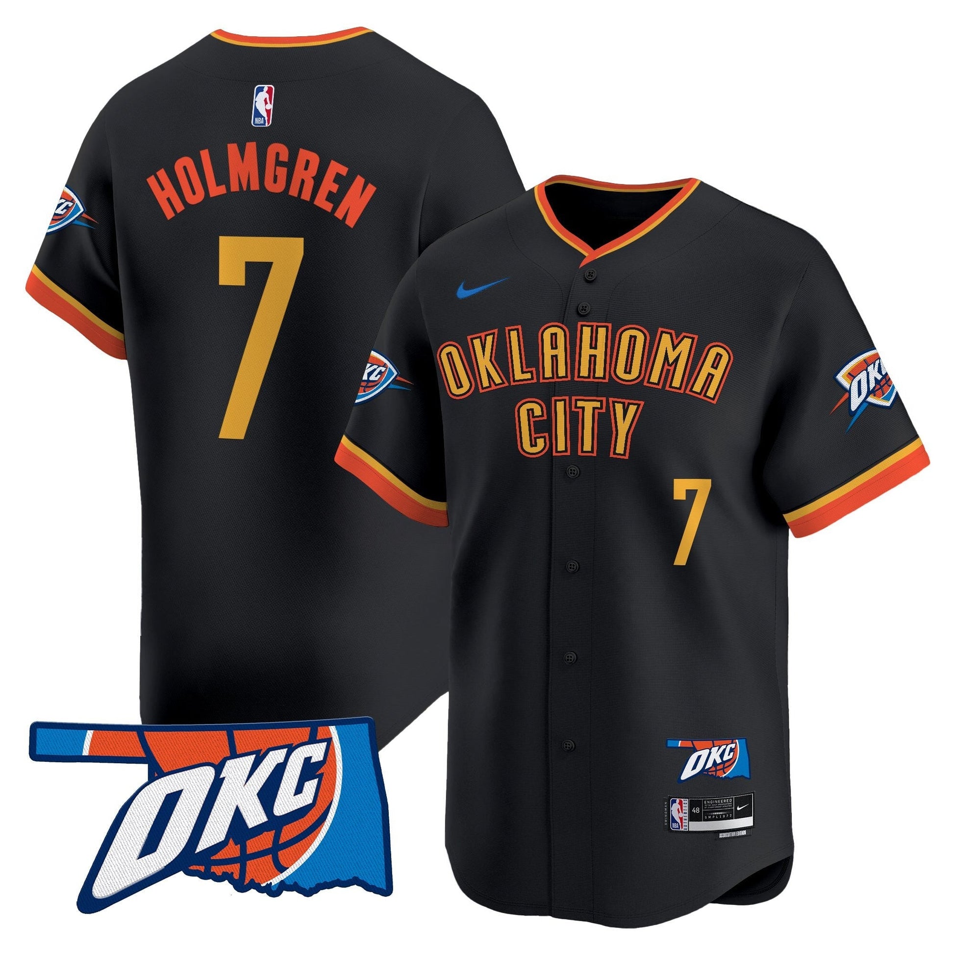 Men's Oklahoma City Thunder Vapor Baseball Jersey - All Stitched