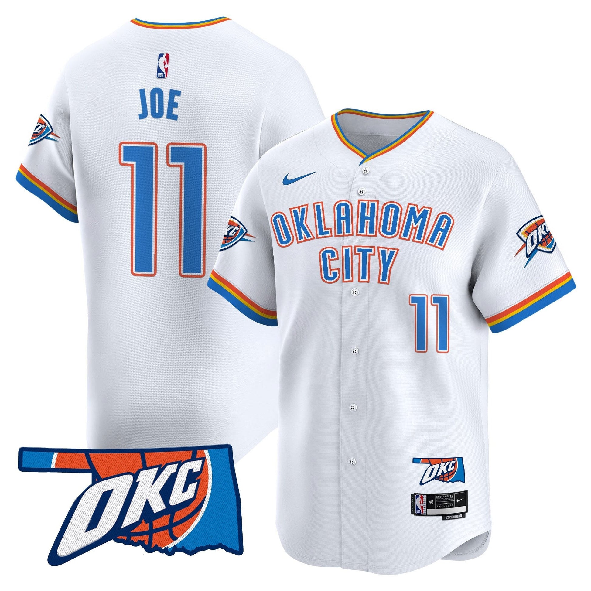 Men's Oklahoma City Thunder Vapor Baseball Jersey - All Stitched
