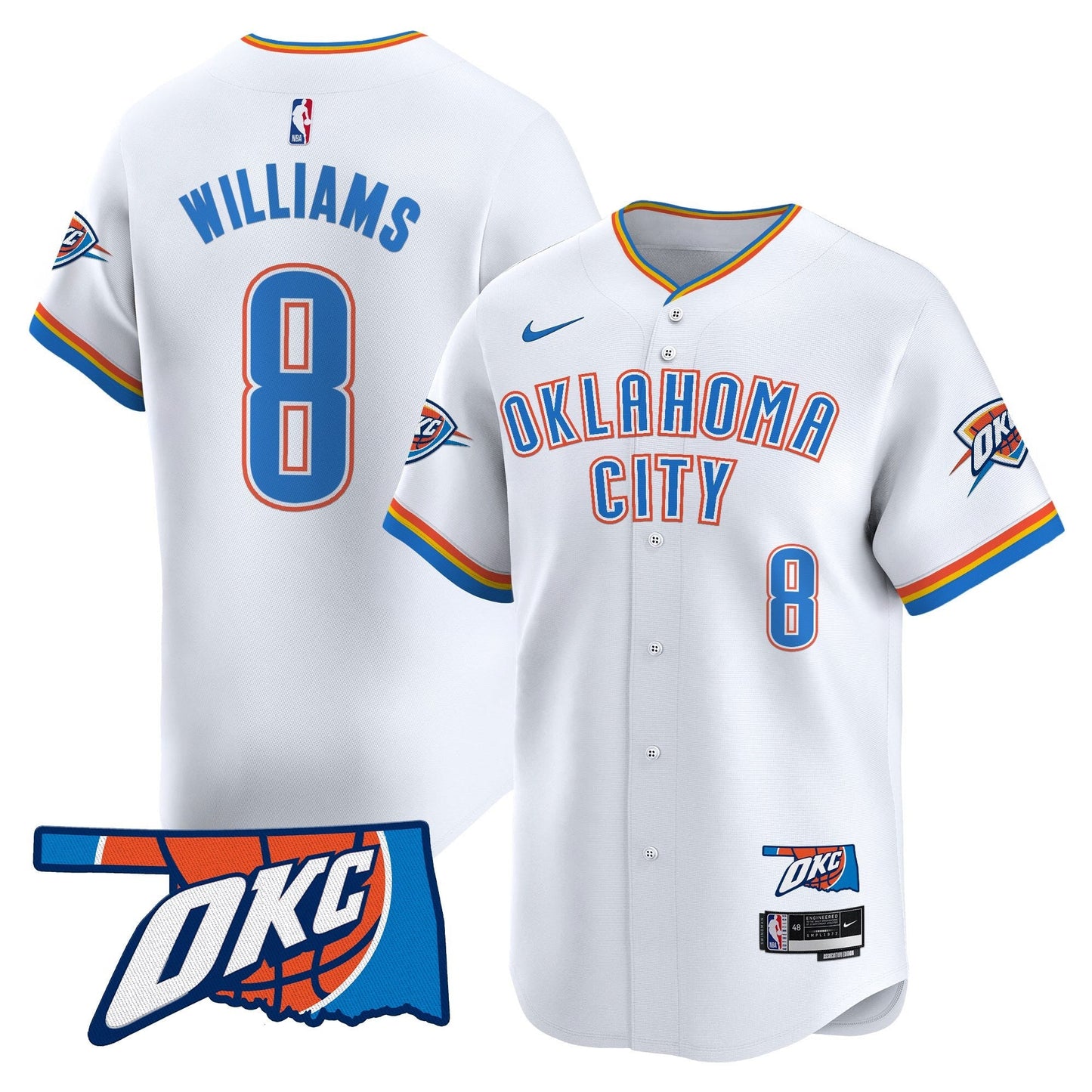 Men's Oklahoma City Thunder Vapor Baseball Jersey - All Stitched