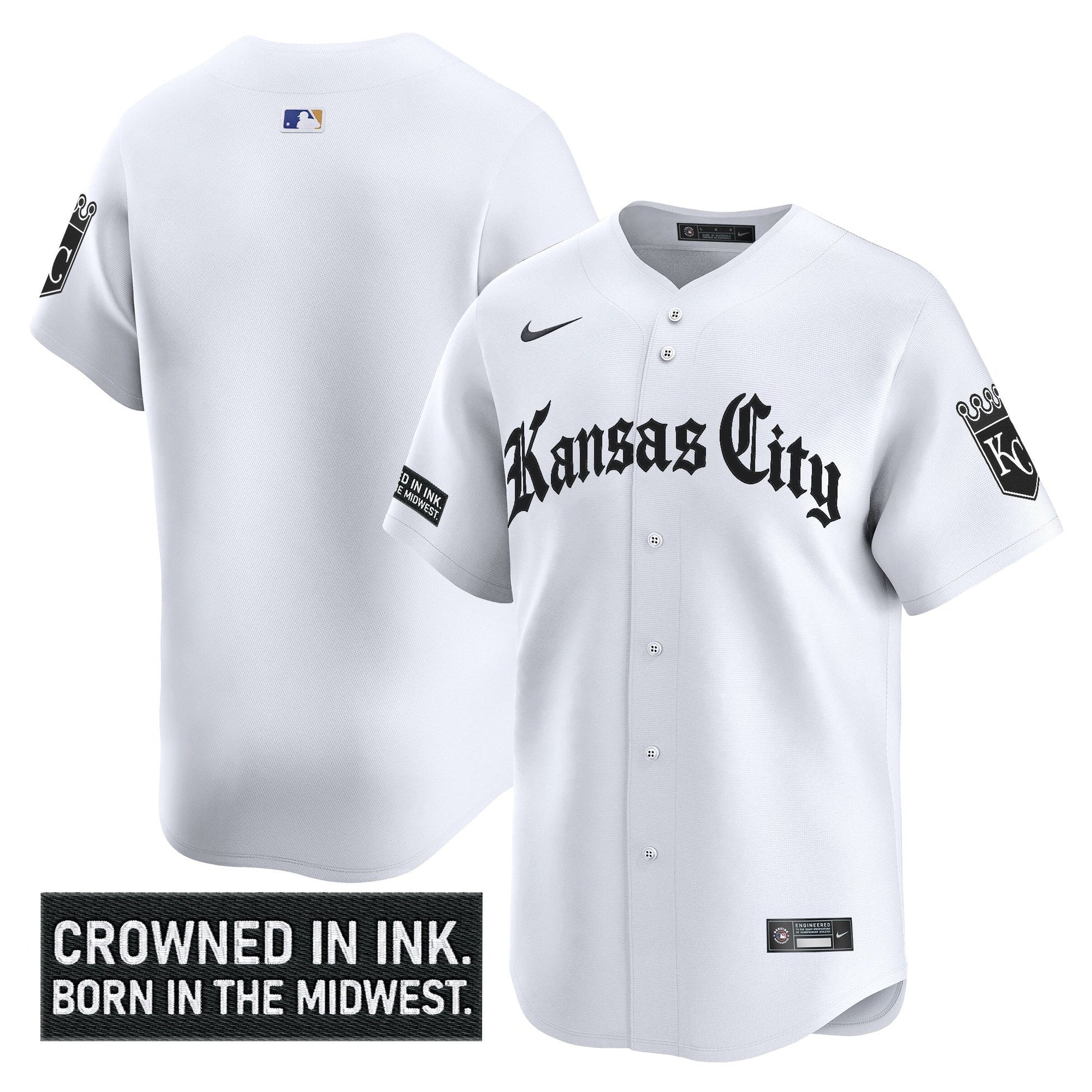 Men's Kansas City Royals 'Gothic Crown Edition' Vapor Premier Limited Jersey - All Stitched