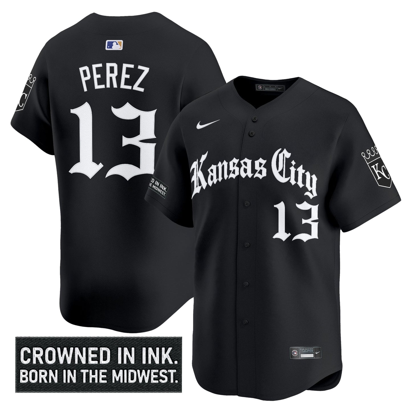 Men's Kansas City Royals 'Gothic Crown Edition' Vapor Premier Limited Jersey - All Stitched