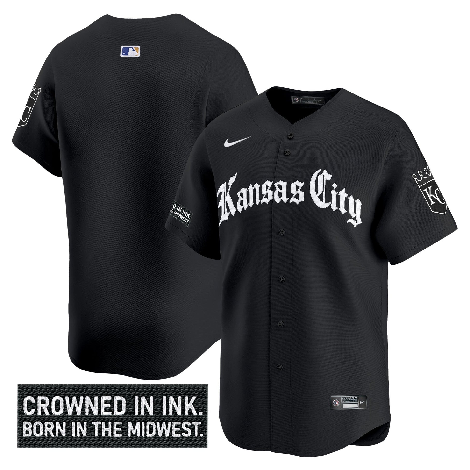 Men's Kansas City Royals 'Gothic Crown Edition' Vapor Premier Limited Jersey - All Stitched