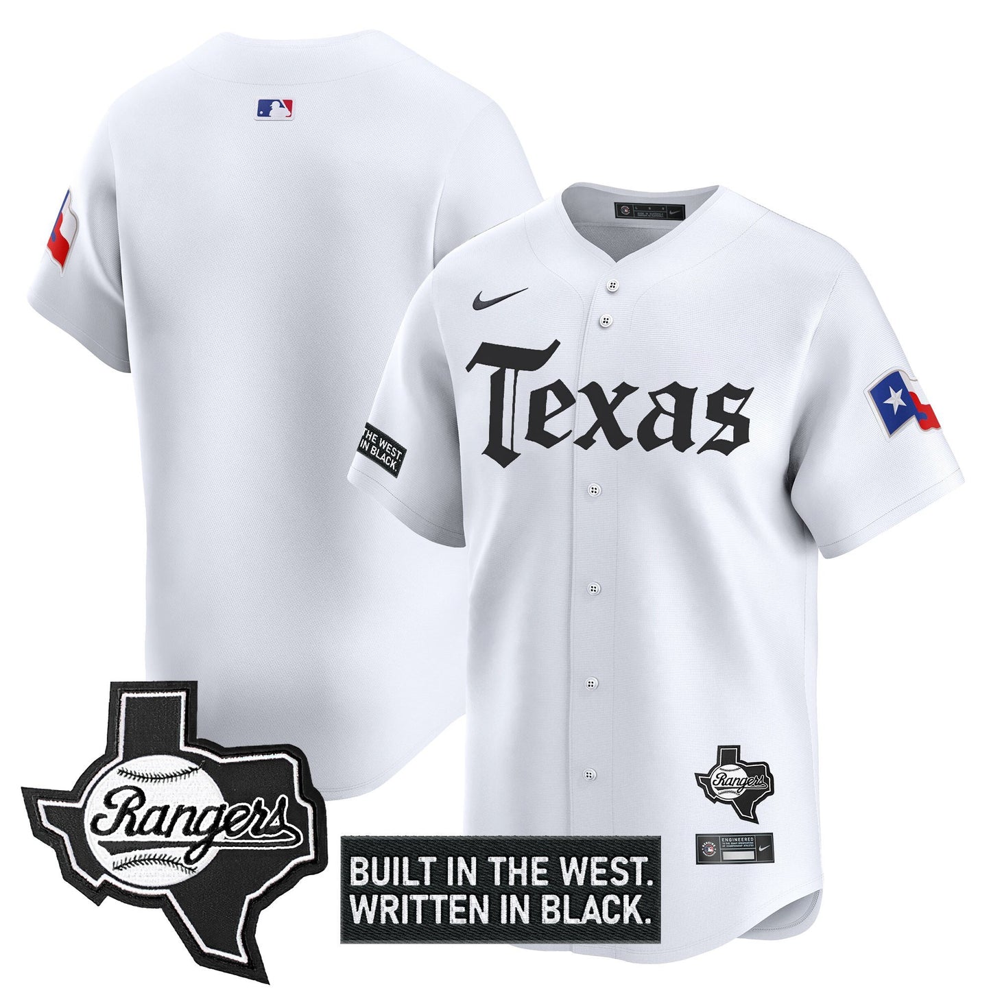 Men's Texas Rangers 'Gothic Frontier Edition' Vapor Premier Limited Jersey - All Stitched