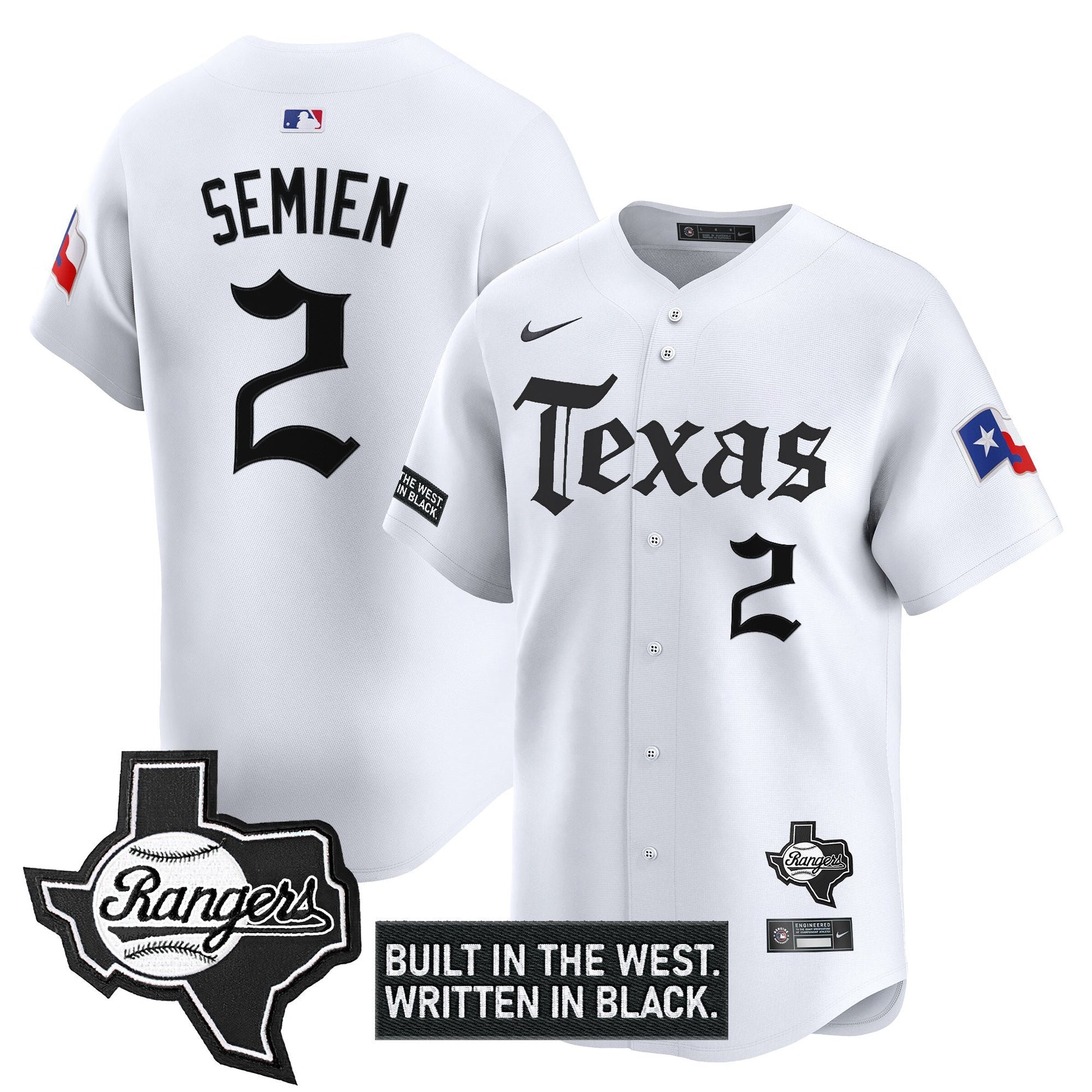 Men's Texas Rangers 'Gothic Frontier Edition' Vapor Premier Limited Jersey - All Stitched