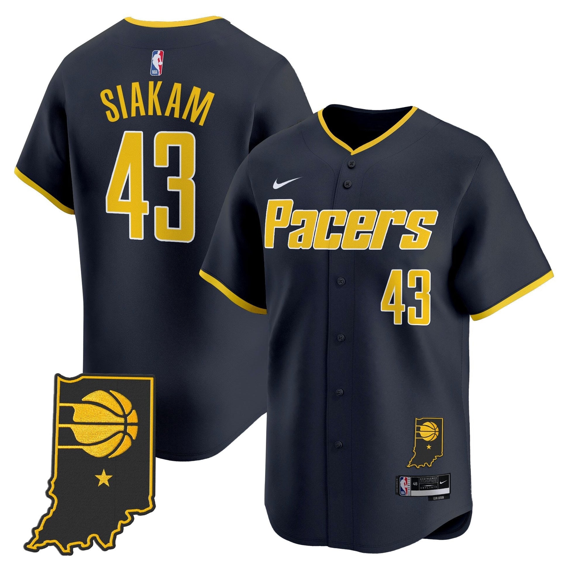 Men's Indiana Pacers Vapor Baseball Jersey - All Stitched