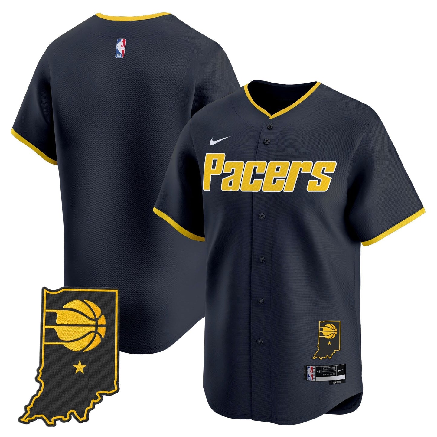 Men's Indiana Pacers Vapor Baseball Jersey - All Stitched