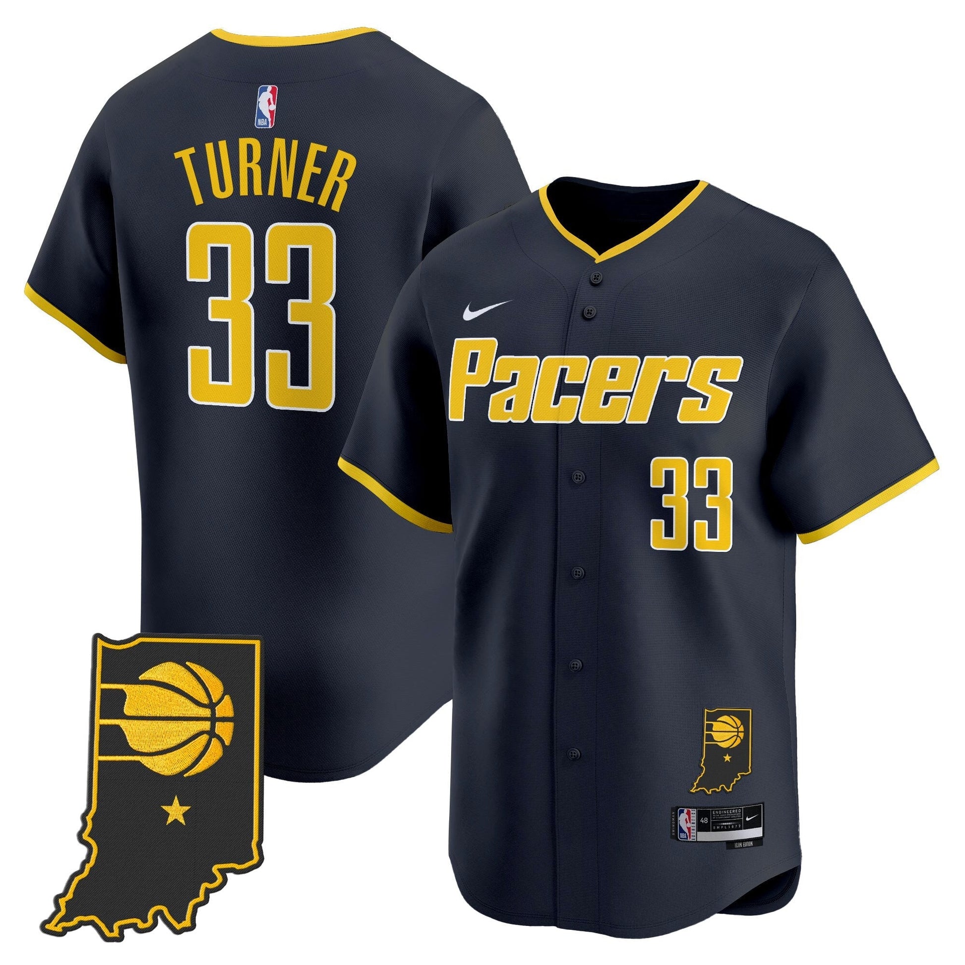 Men's Indiana Pacers Vapor Baseball Jersey - All Stitched