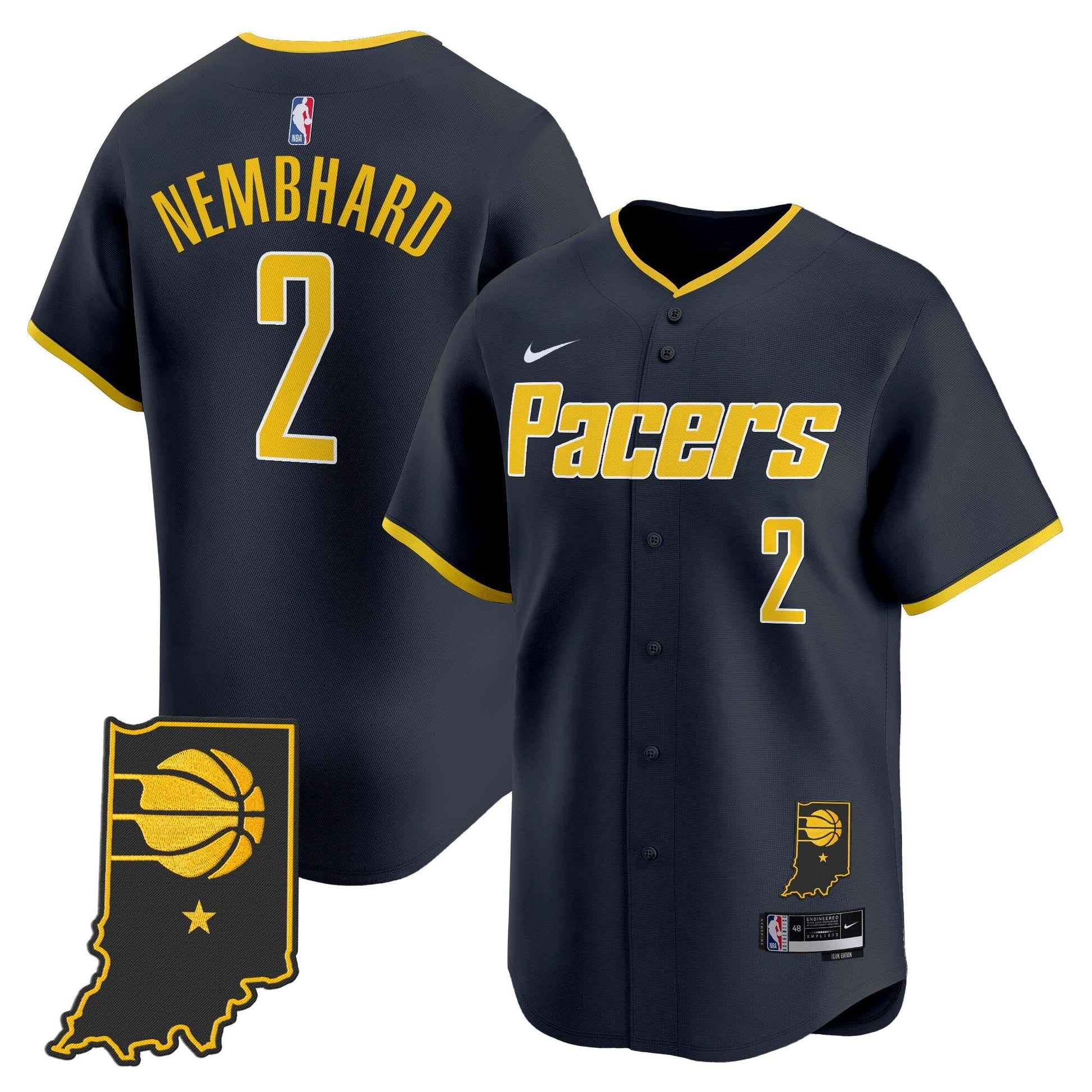 Men's Indiana Pacers Vapor Baseball Jersey - All Stitched