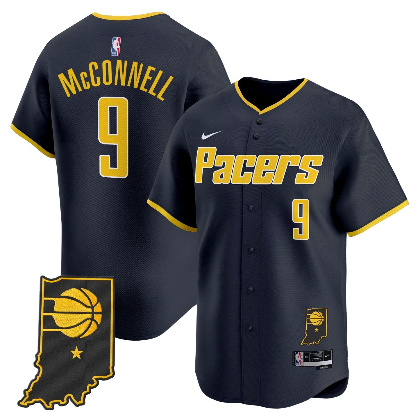 Men's Indiana Pacers Vapor Baseball Jersey - All Stitched