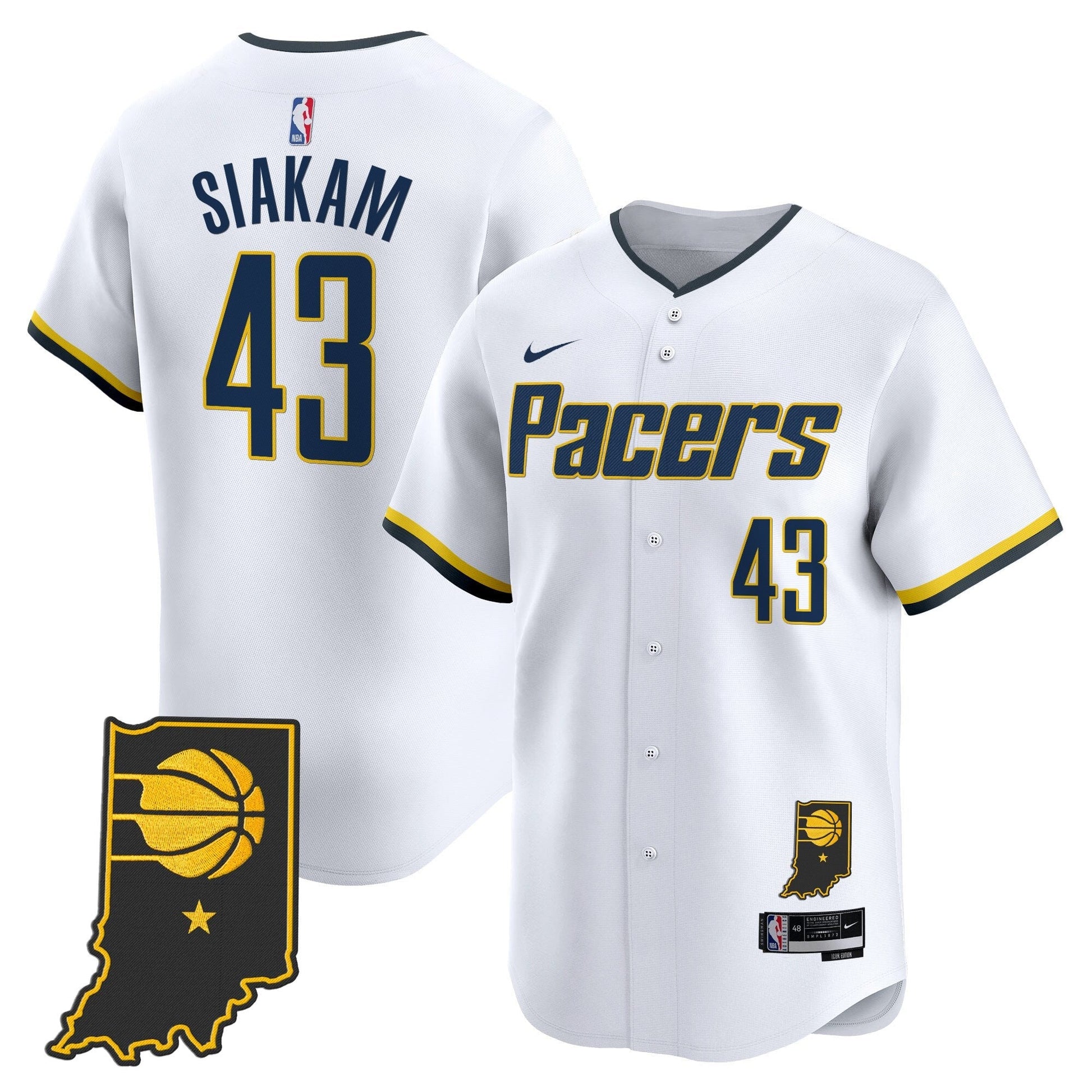 Men's Indiana Pacers Vapor Baseball Jersey - All Stitched