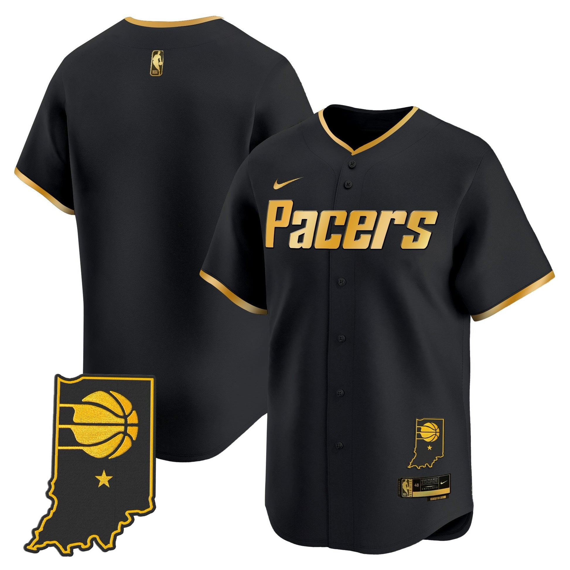 Men's Indiana Pacers Vapor Baseball Jersey - All Stitched