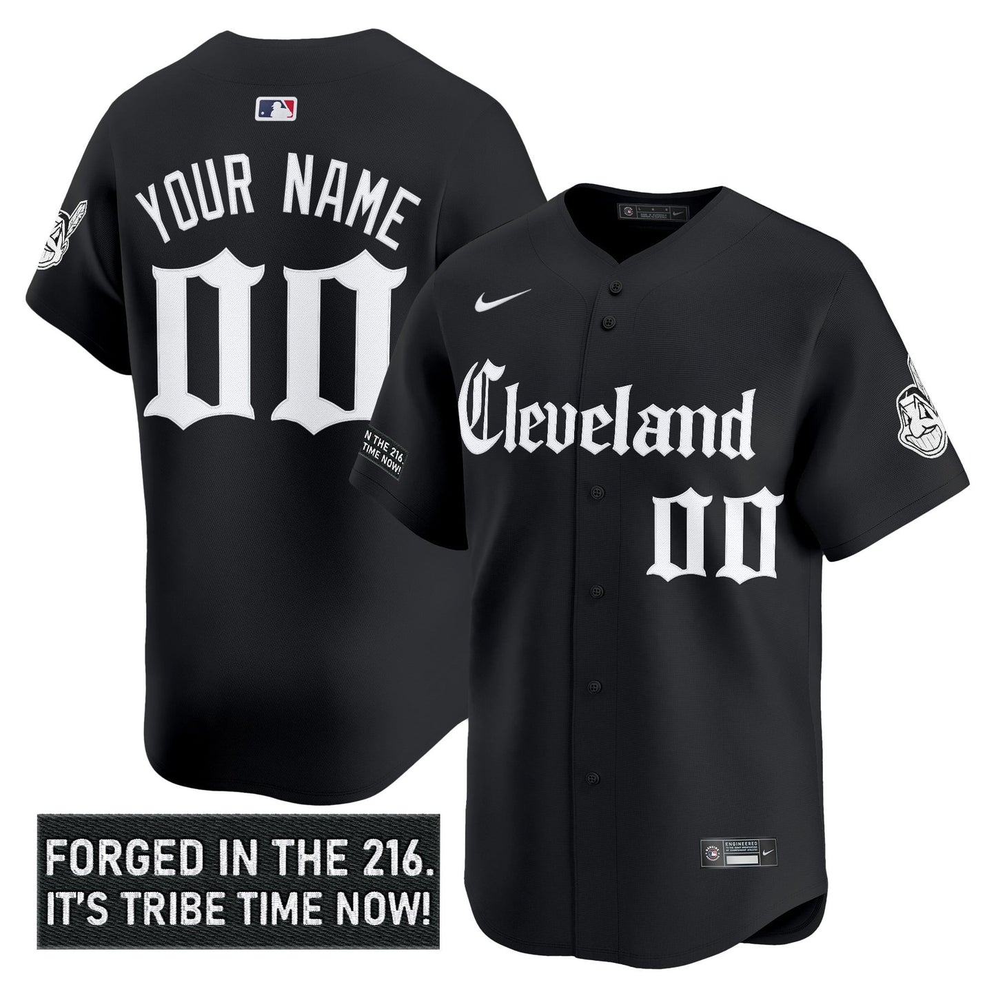 Cleveland Indians 'Gothic Iron Edition' Vapor Premier Limited Custom Jersey - All Stitched