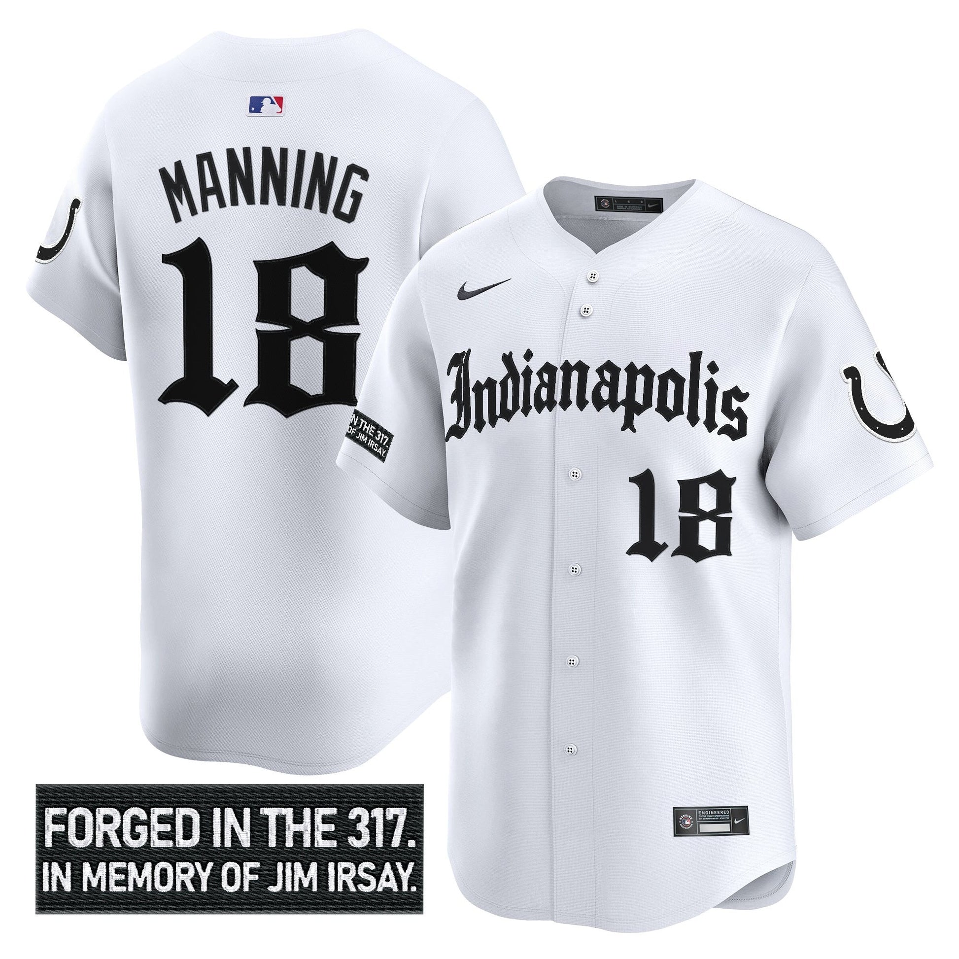 Men's Indianapolis Colts 'Jim Irsay Tribute' Vapor Baseball Jersey - All Stitched