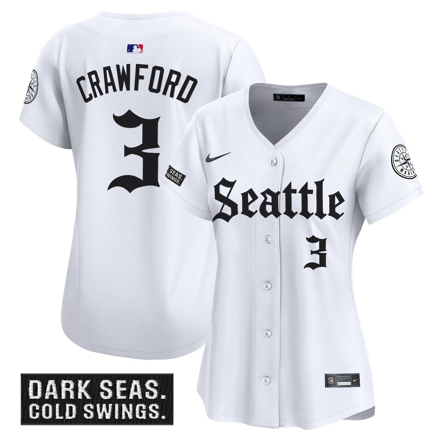 Women's Seattle Mariners 'Deep Sea Gothic Edition' Vapor Premier Limited Jersey - All Stitched
