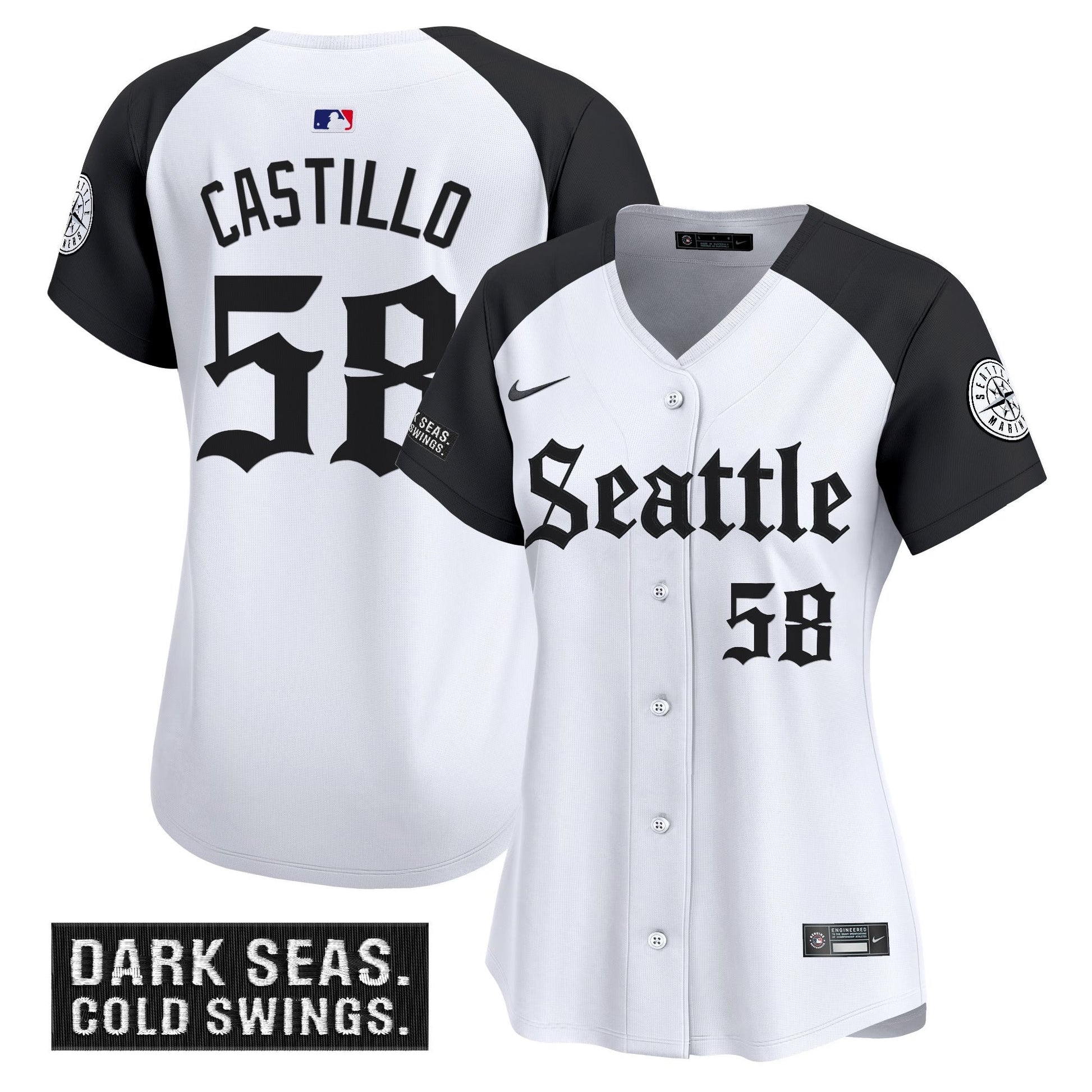 Women's Seattle Mariners 'Deep Sea Gothic Edition' Vapor Premier Limited Jersey - All Stitched