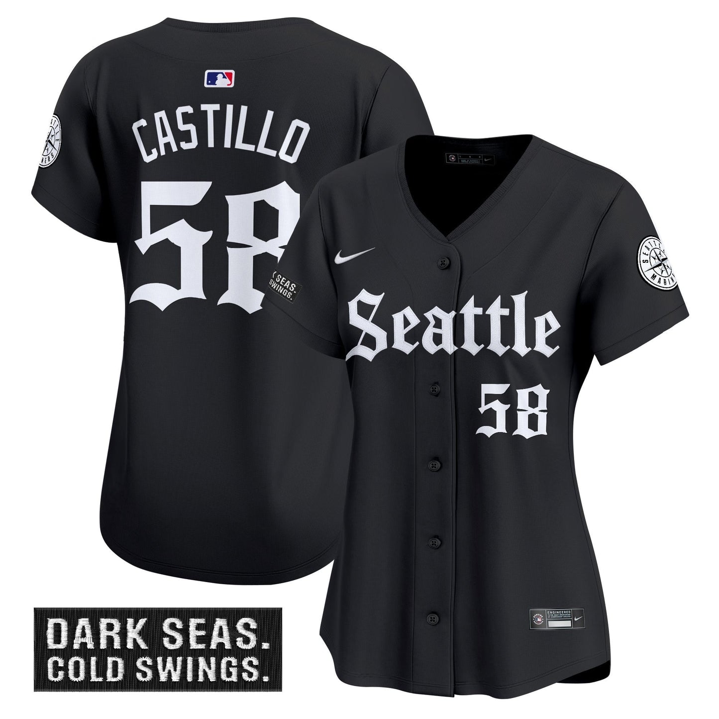 Women's Seattle Mariners 'Deep Sea Gothic Edition' Vapor Premier Limited Jersey - All Stitched