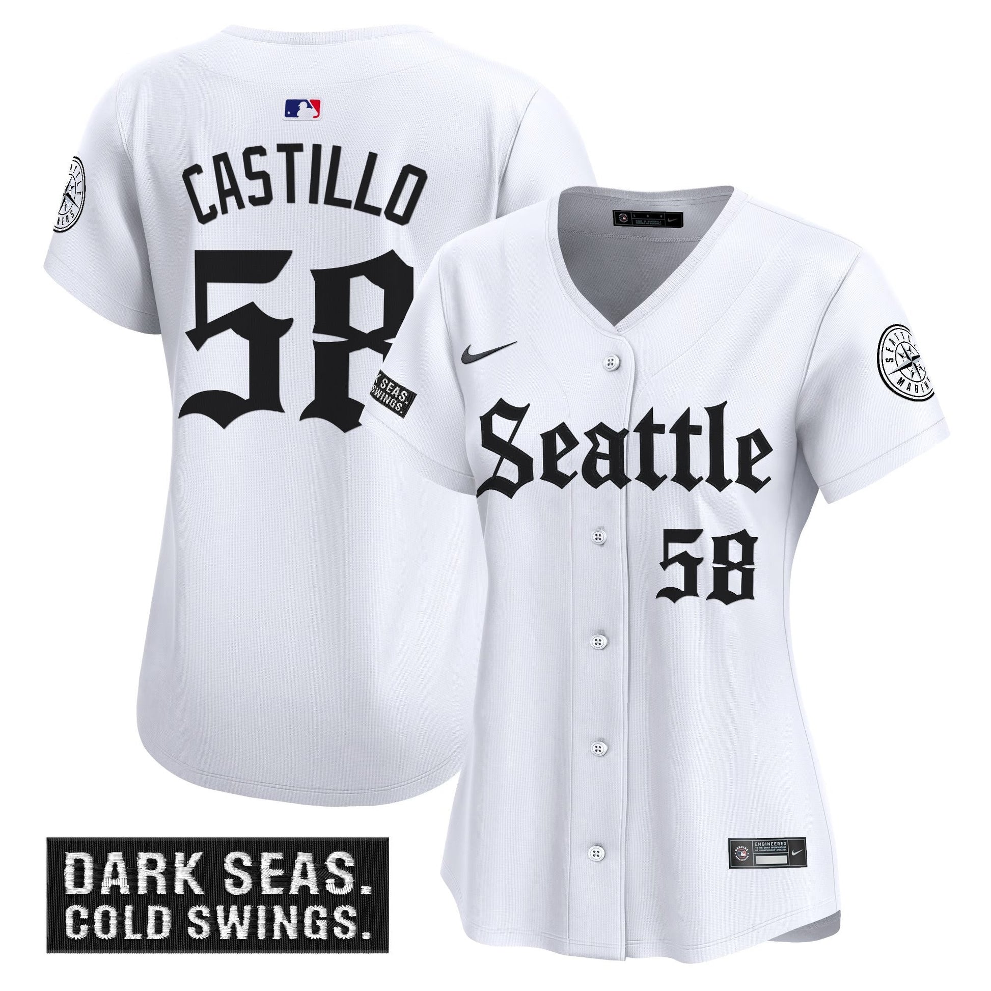 Women's Seattle Mariners 'Deep Sea Gothic Edition' Vapor Premier Limited Jersey - All Stitched