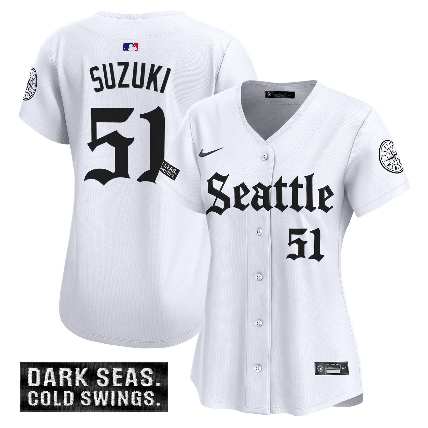 Women's Seattle Mariners 'Deep Sea Gothic Edition' Vapor Premier Limited Jersey - All Stitched