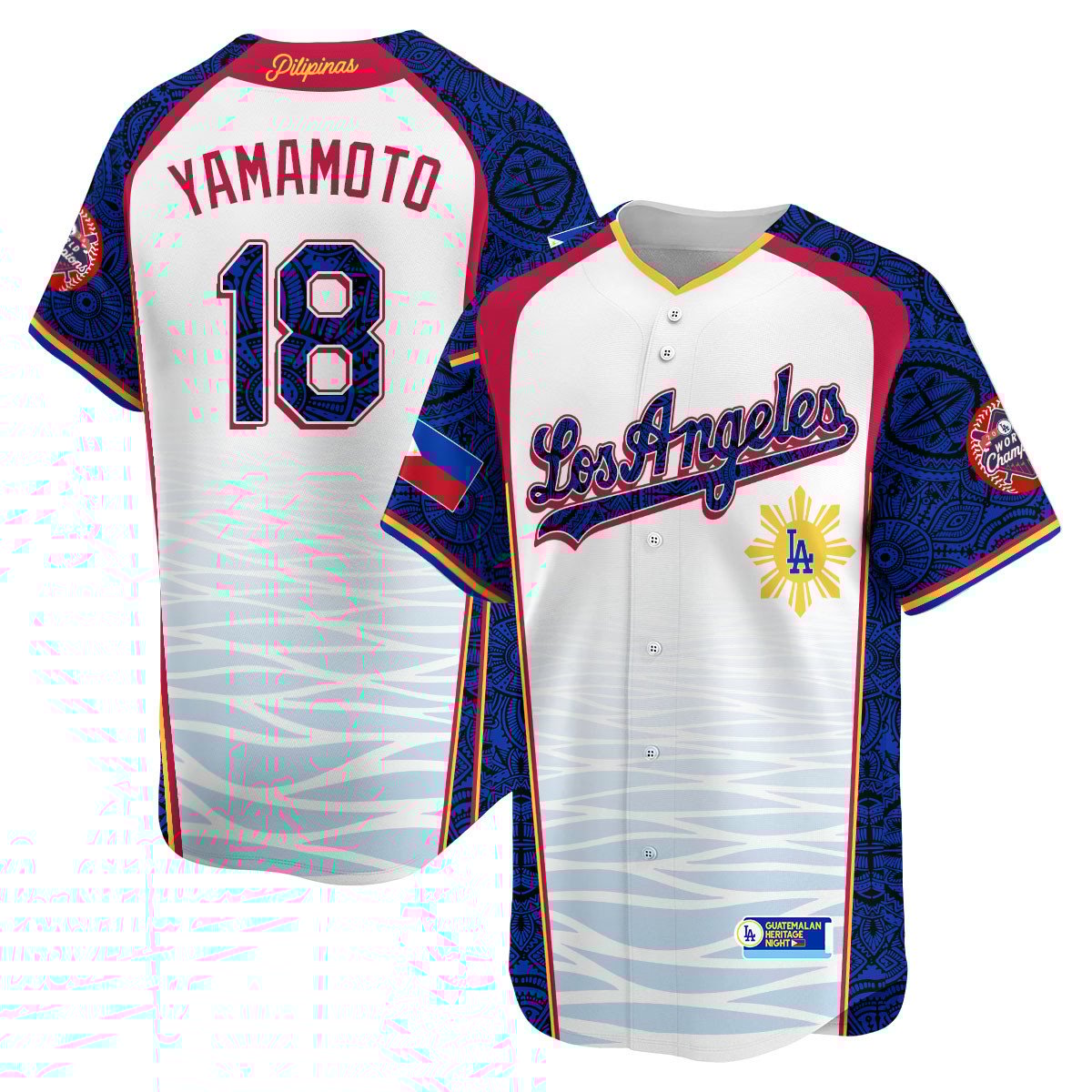 Los Angeles Dodgers Filipino Heritage Night Jersey - All Stitched