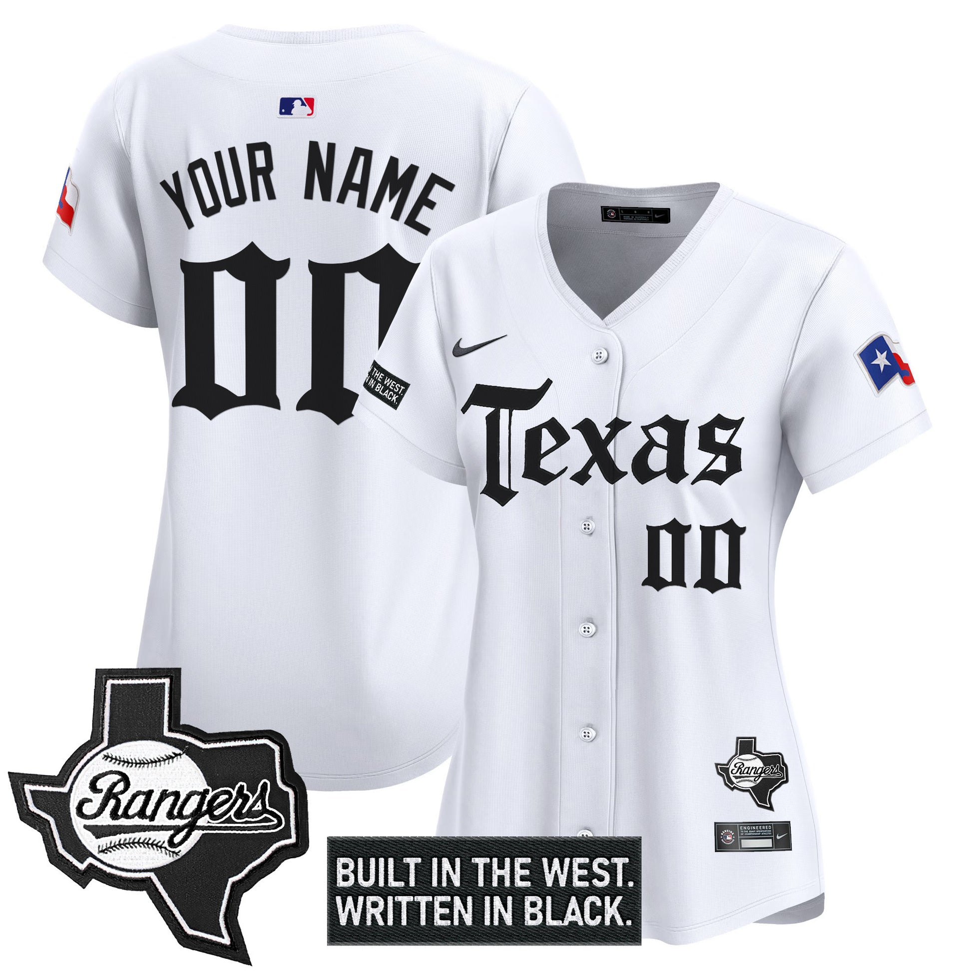 Texas Rangers 'Gothic Frontier Edition' Vapor Premier Limited Custom Jersey - All Stitched