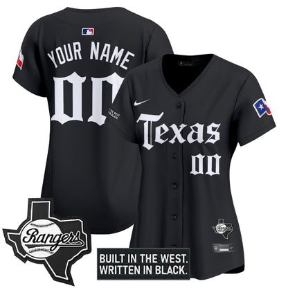 Texas Rangers 'Gothic Frontier Edition' Vapor Premier Limited Custom Jersey - All Stitched