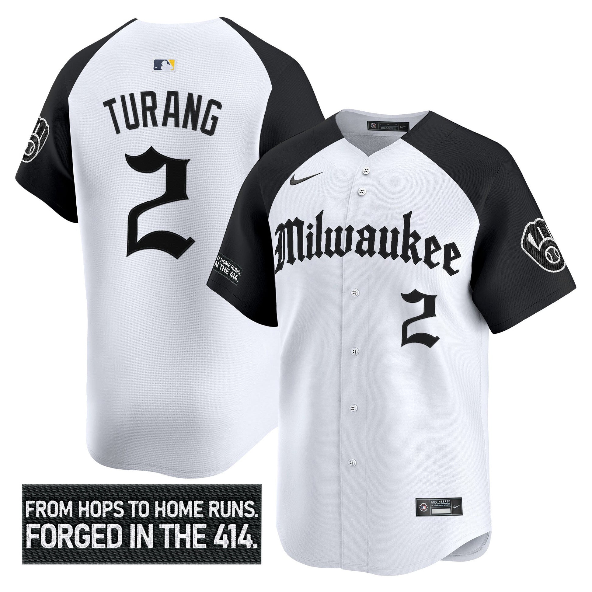 Men's Milwaukee Brewers 'Gothic 414 Shadows Edition' Vapor Premier Limited Jersey - All Stitched