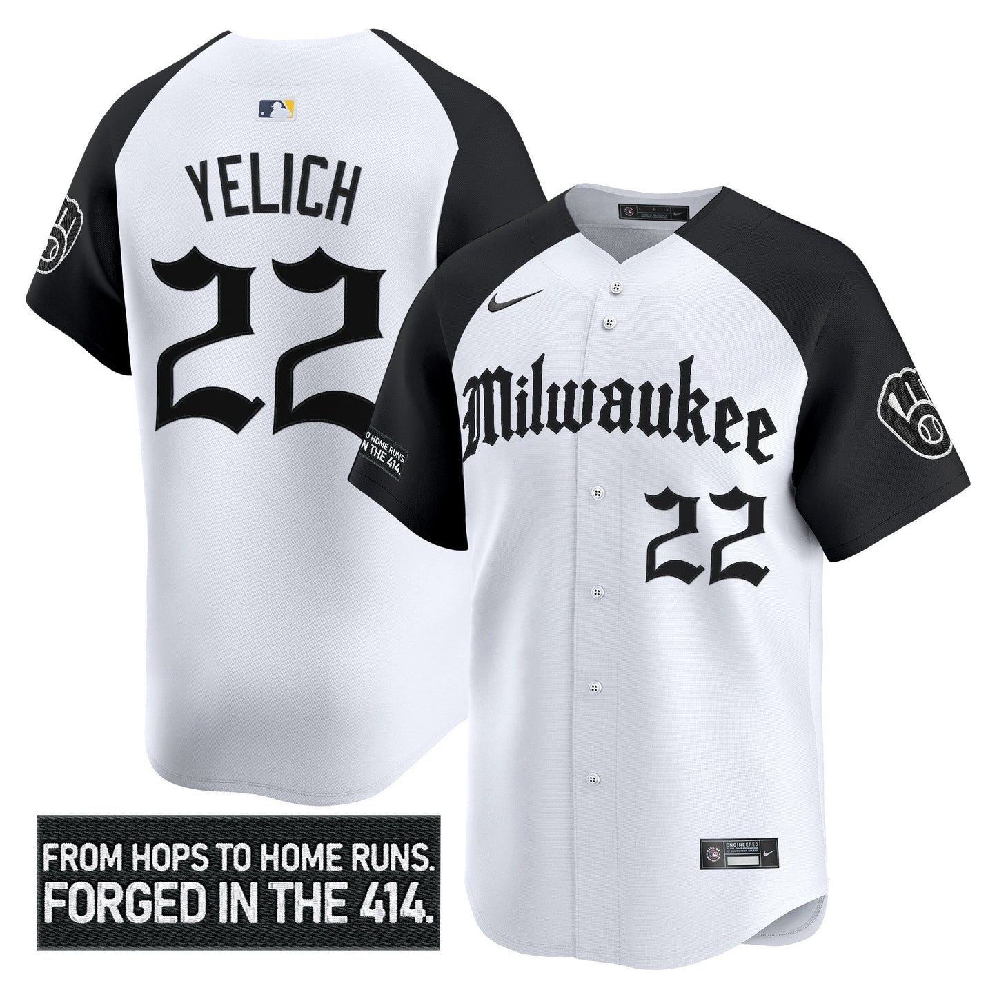 Men's Milwaukee Brewers 'Gothic 414 Shadows Edition' Vapor Premier Limited Jersey - All Stitched