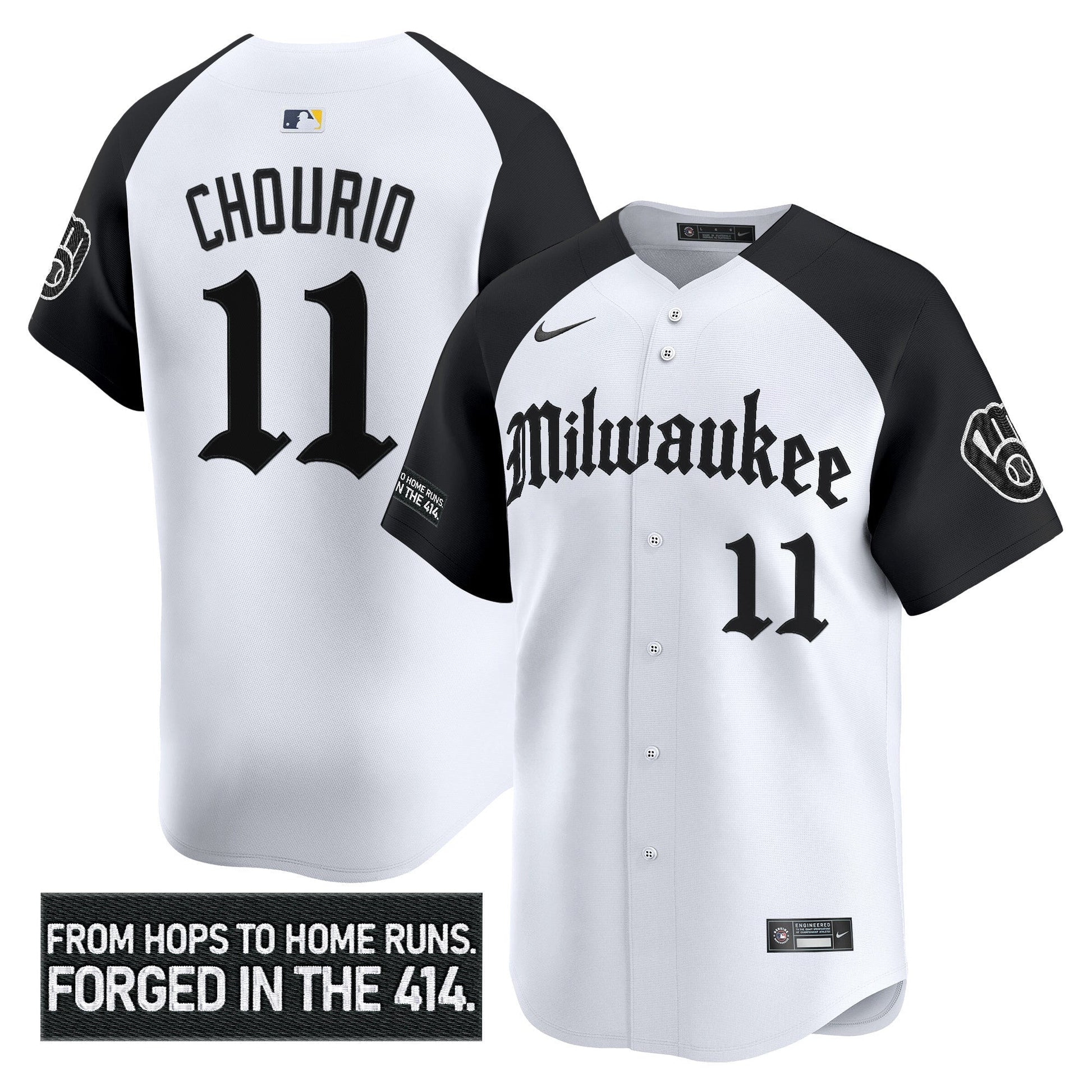 Men's Milwaukee Brewers 'Gothic 414 Shadows Edition' Vapor Premier Limited Jersey - All Stitched
