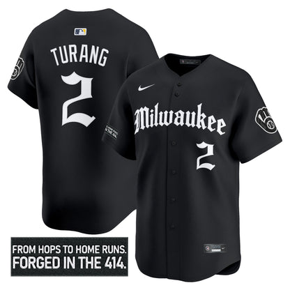 Men's Milwaukee Brewers 'Gothic 414 Shadows Edition' Vapor Premier Limited Jersey - All Stitched