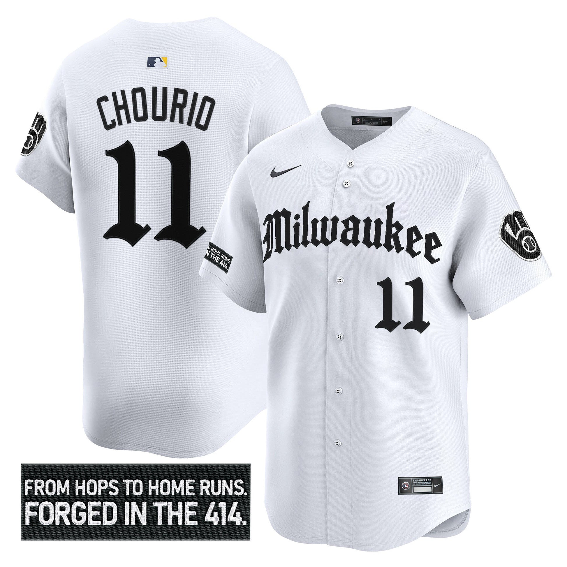 Men's Milwaukee Brewers 'Gothic 414 Shadows Edition' Vapor Premier Limited Jersey - All Stitched
