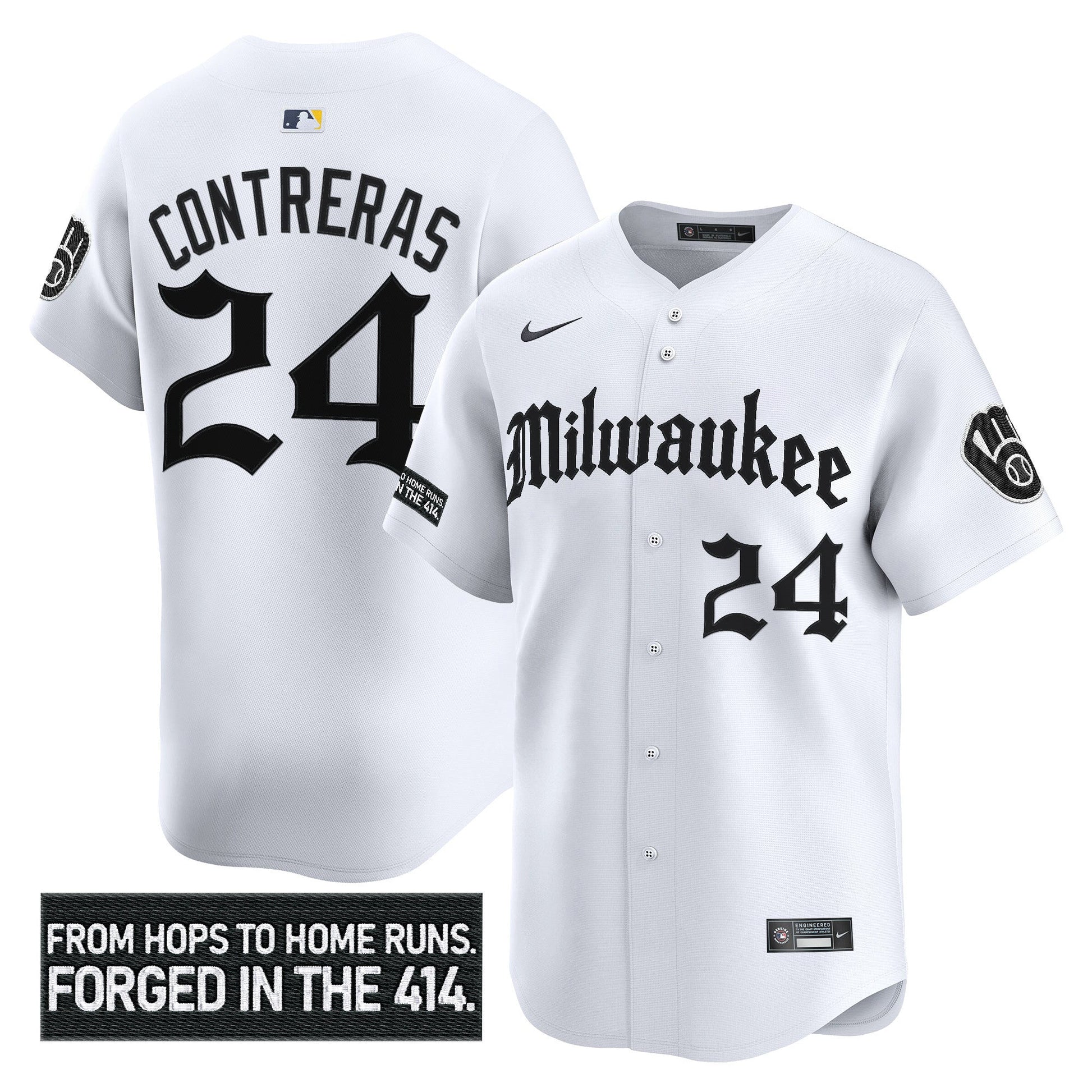 Men's Milwaukee Brewers 'Gothic 414 Shadows Edition' Vapor Premier Limited Jersey - All Stitched